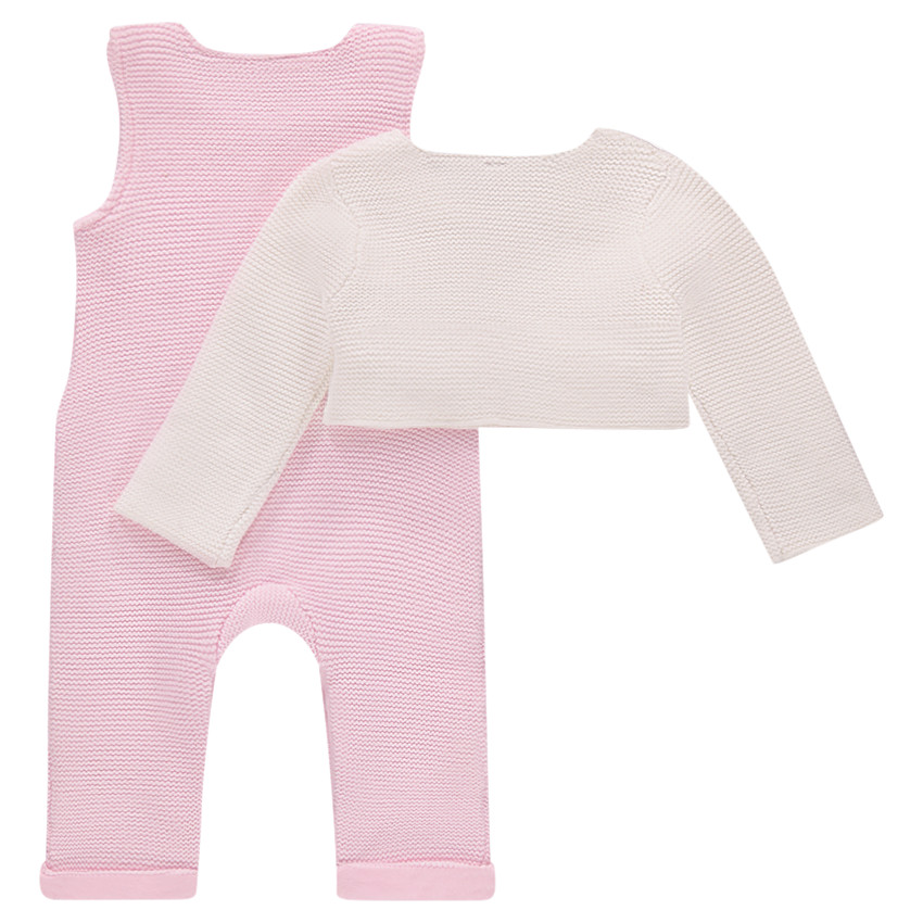 Ensemble combinaison et boléro en tricot avec détails brodés 