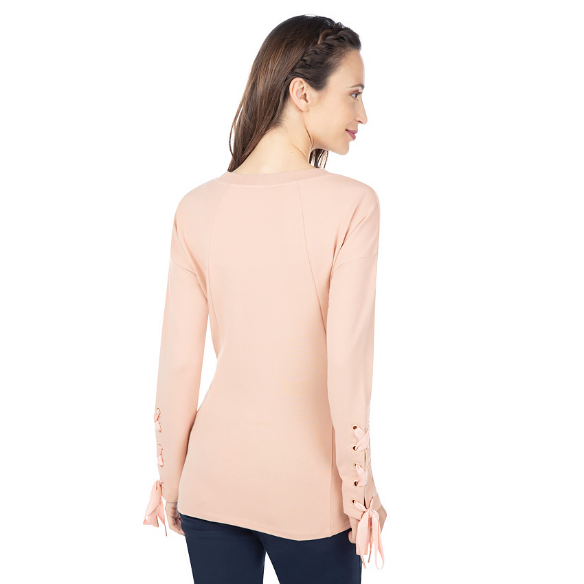 Sweat de grossesse en molleton avec laçage au bout des manches 