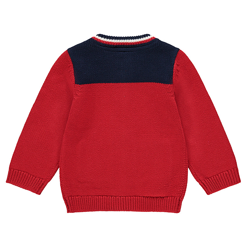 Gilet en tricot zippé avec bandes contrastées 