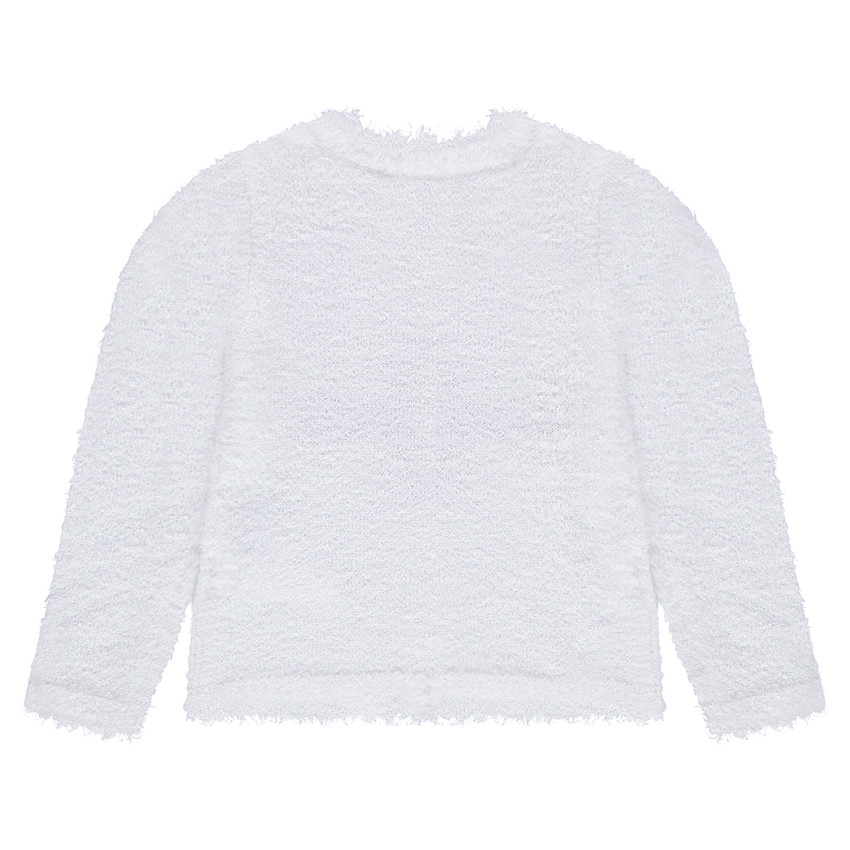 Gilet en tricot effet poil avec motif ethnique 