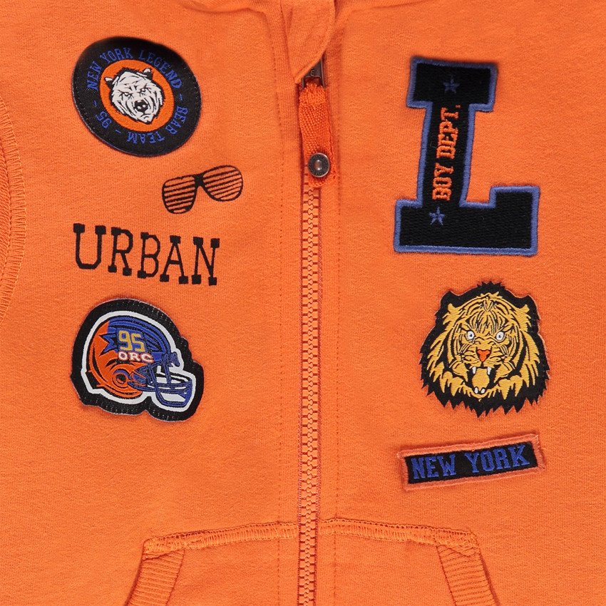 Gilet en molleton doublé sherpa avec badges 