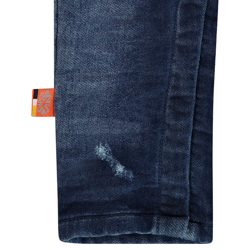 Salopette en molleton effet jeans used à poches 