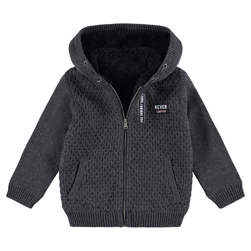 Veste à capuche en tricot doublée sherpa 
