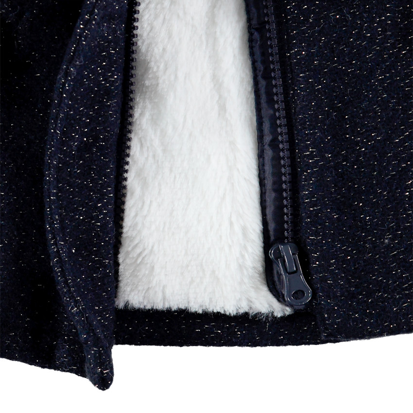 Manteau en drap de laine doublé sherpa 