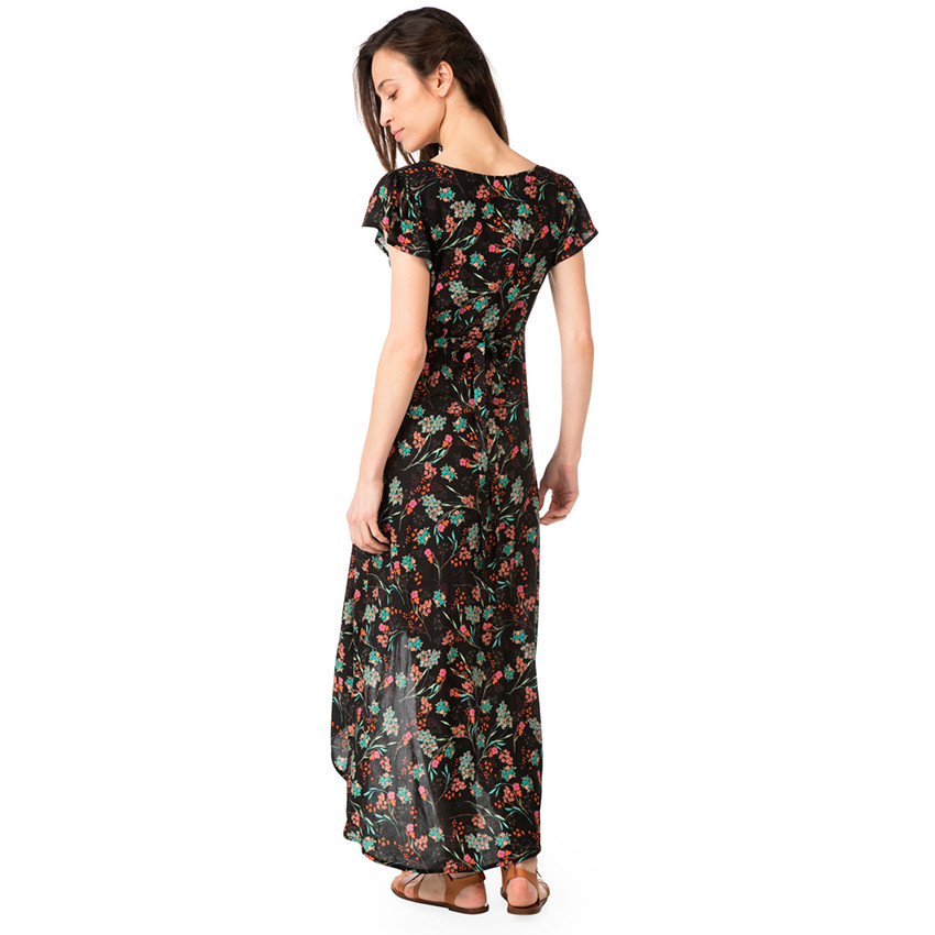 Robe longue de grossesse avec imprimé floral all-over 