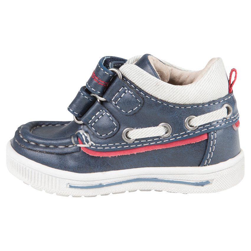 Chaussures forme bateau aspect cuir à scratchs 