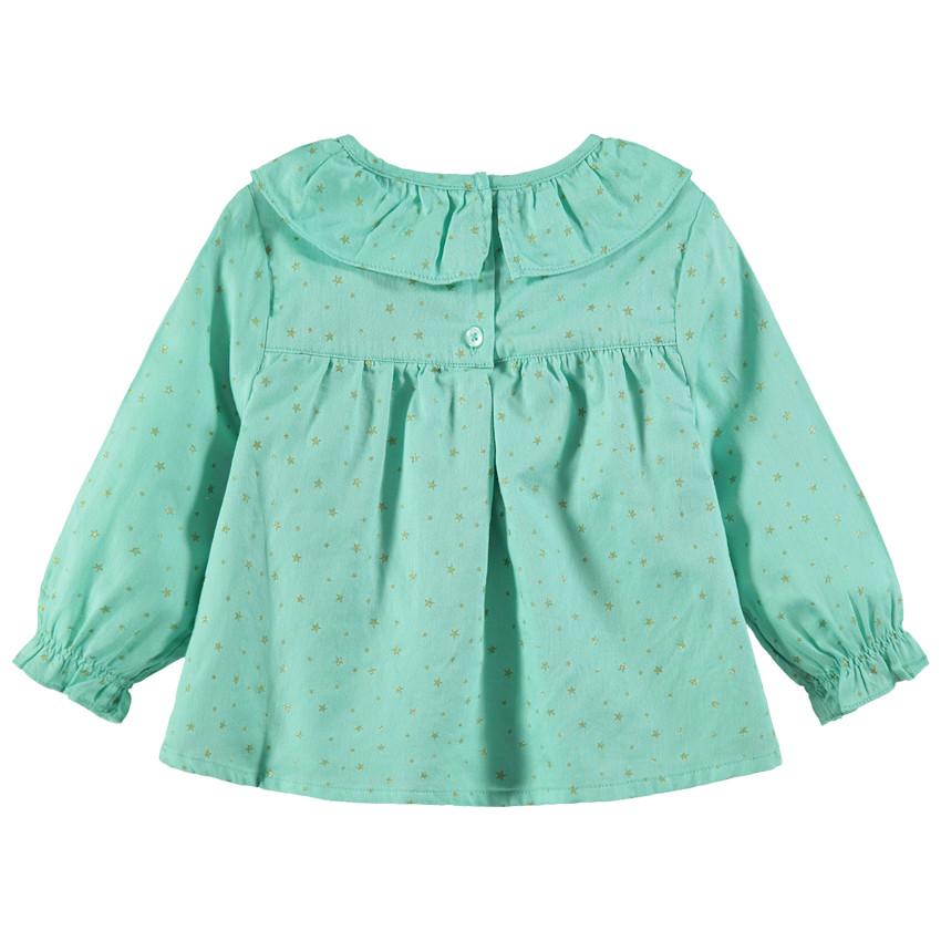 Tunique manches longues à étoiles dorées printées all-over 