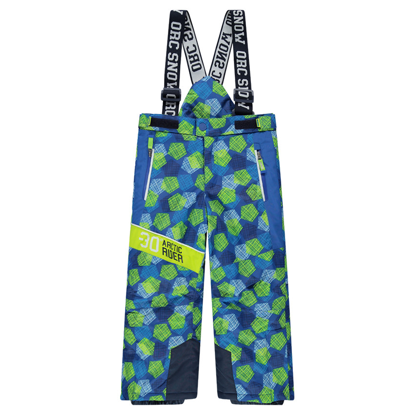 Pantalon de ski avec imprimé graphique all-over et bretelles amovibles 