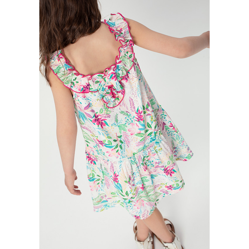 Robe à épaules ajourées et imprimé floral all-over 