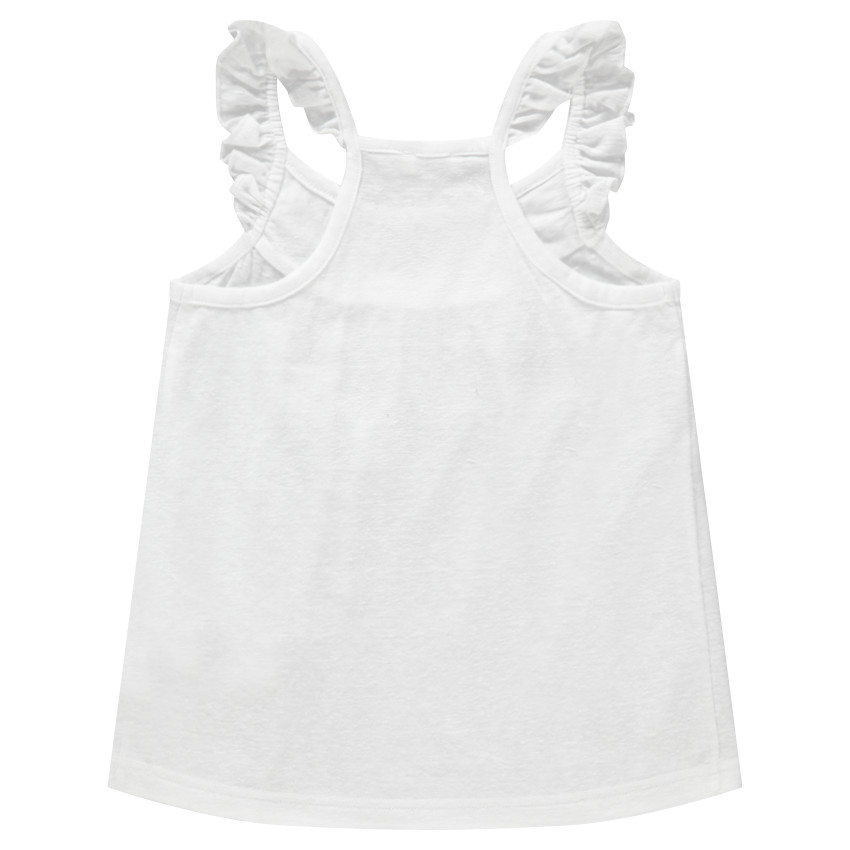 Débardeur en coton chiné avec bretelles volantées 