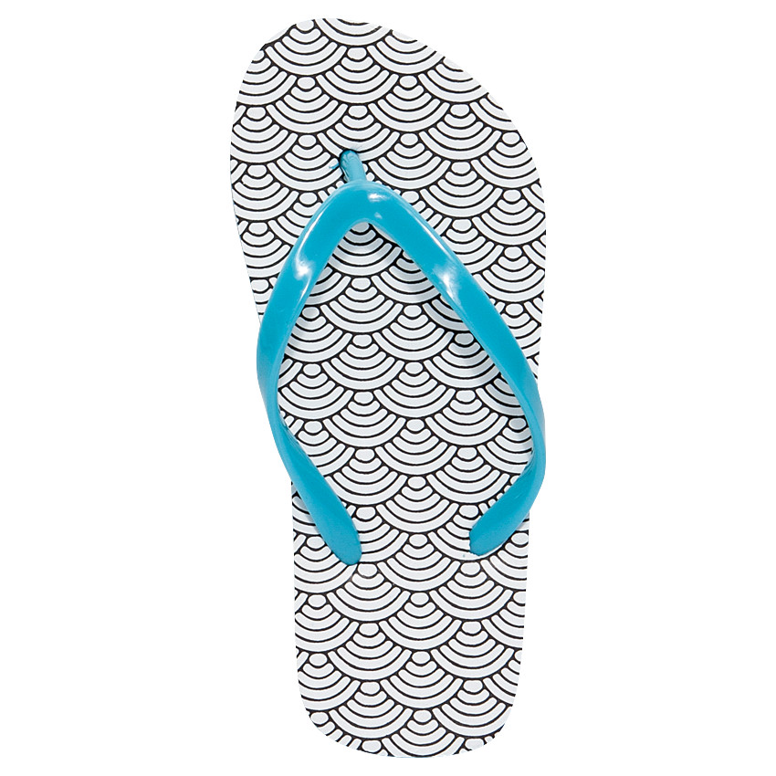 Tongs turquoises à imprimé fantaisie du 28 au 38 