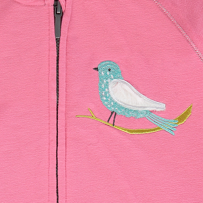 Gilet à capuche en molleton avec broderies et sequins 