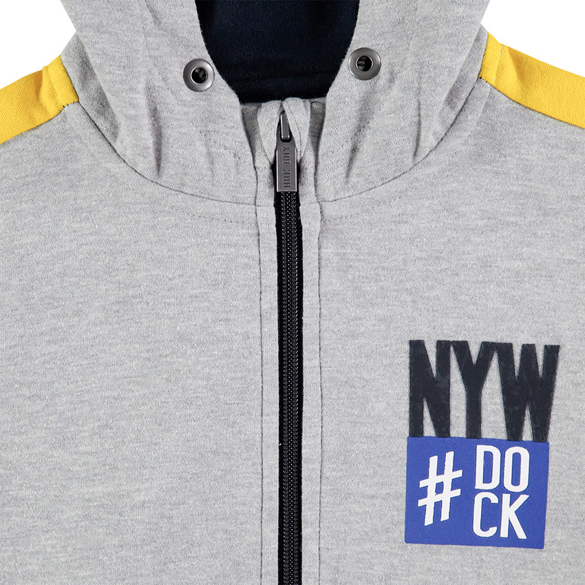 Junior - Gilet à capuche en molleton avec prints et poche kangourou 