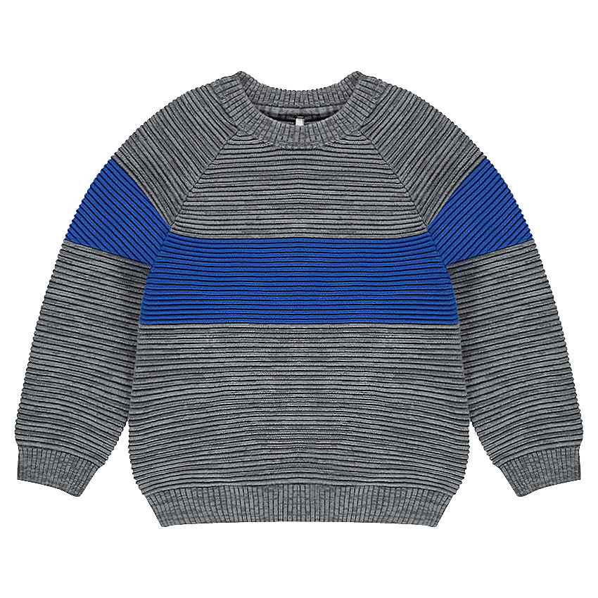 Pull en tricot ottoman avec bande contrastée 