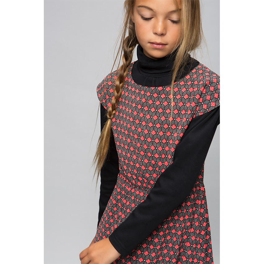 Junior - Robe en voile de viscose imprimée fantaisie 