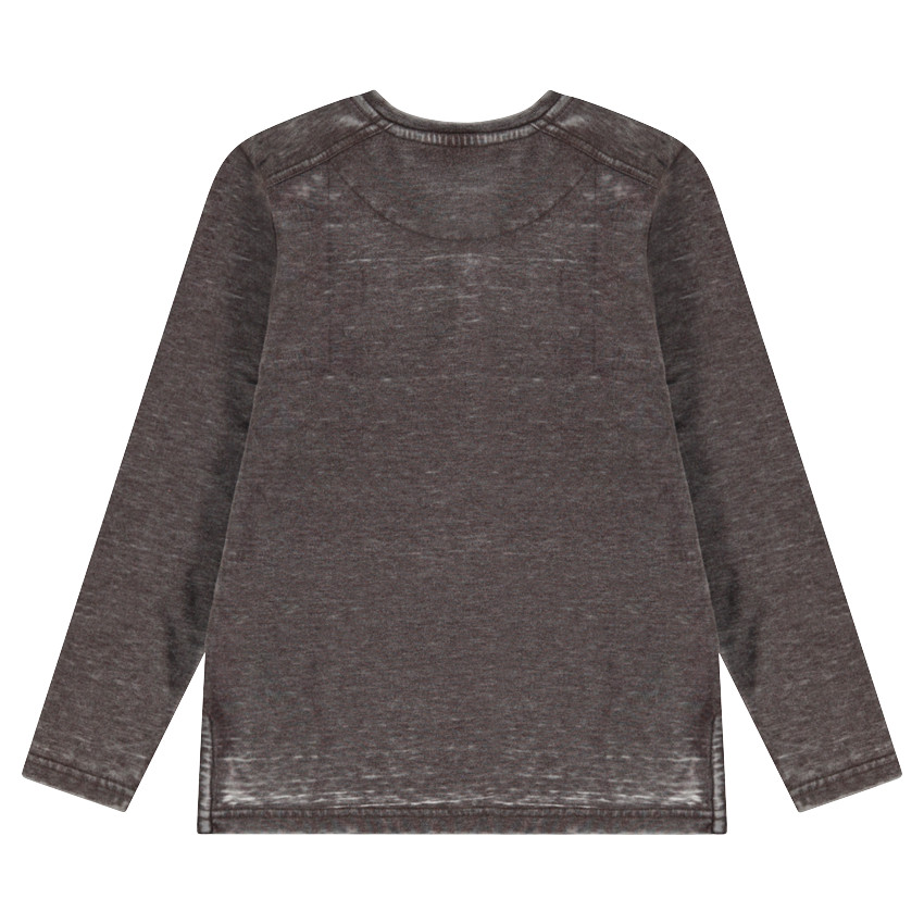 Junior - Polo manches longues chiné avec lettres printées 