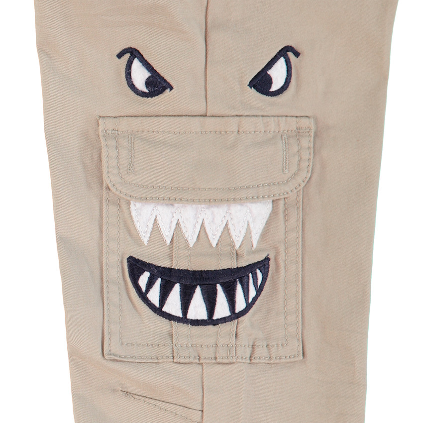 Pantalon en twill avec ceinture amovible et détails brodés 