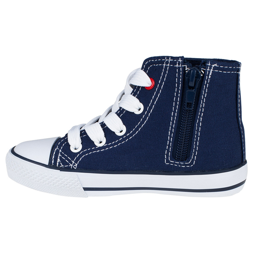 Baskets montantes à lacets et zip avec inscriptions printées 