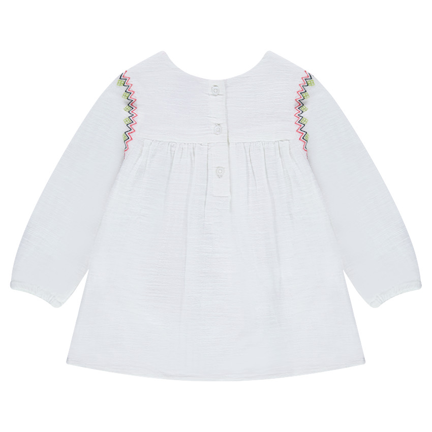 Tunique en coton avec broderies florales 