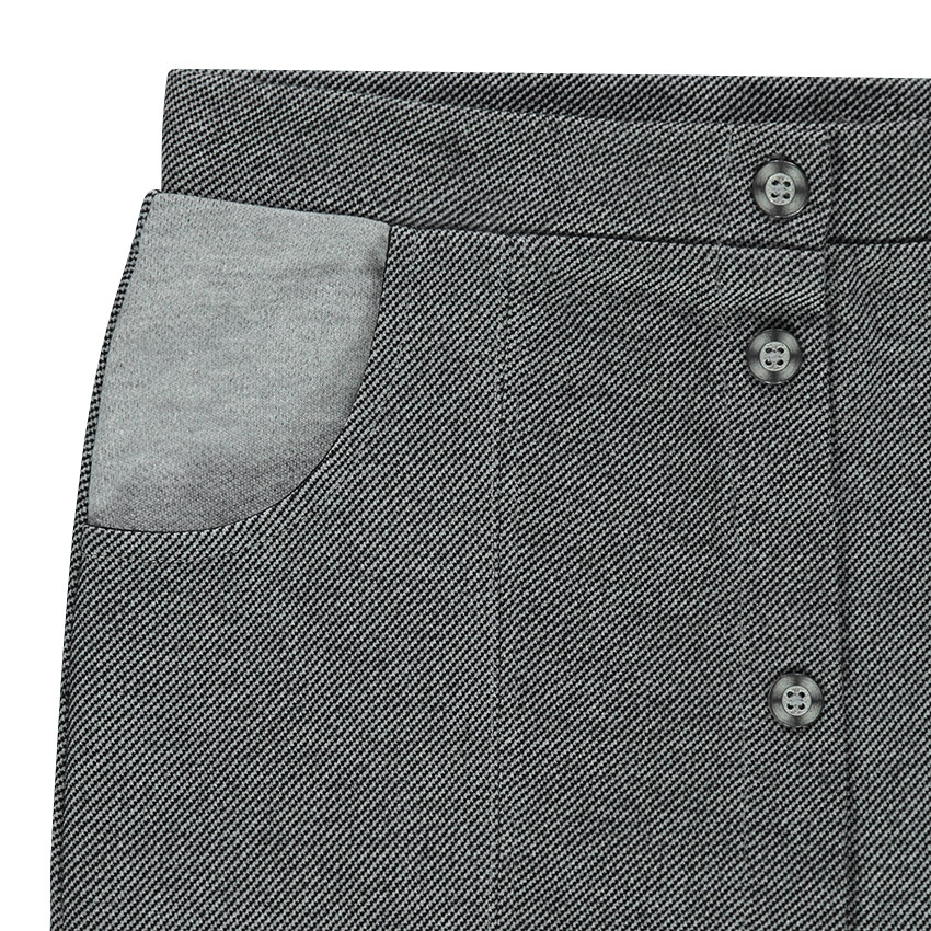 Junior - Jupe mi-cuisse avec boutons fantaisie sur le devant 