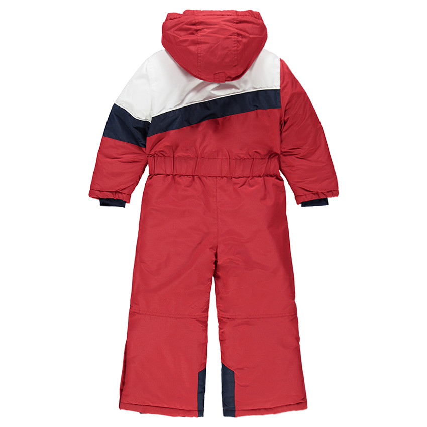 Combinaison de ski tricolore doublée micropolaire avec poches zippées 