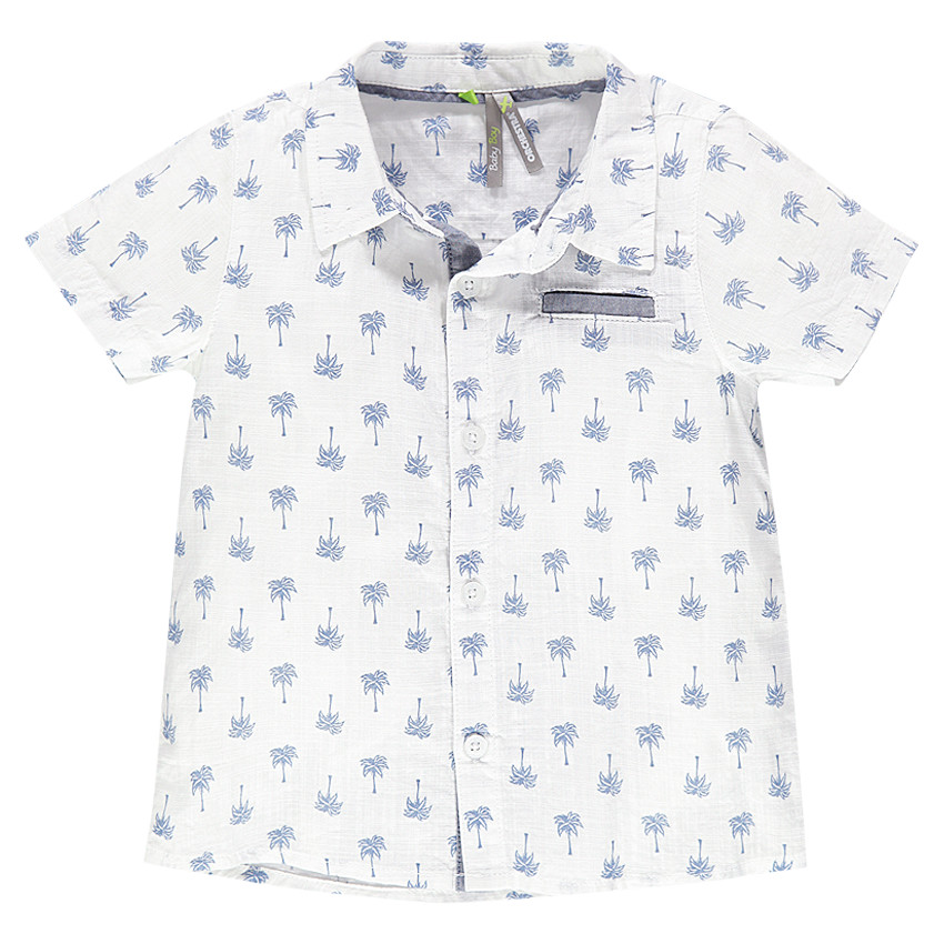 Chemise manches courtes imprimée palmiers 