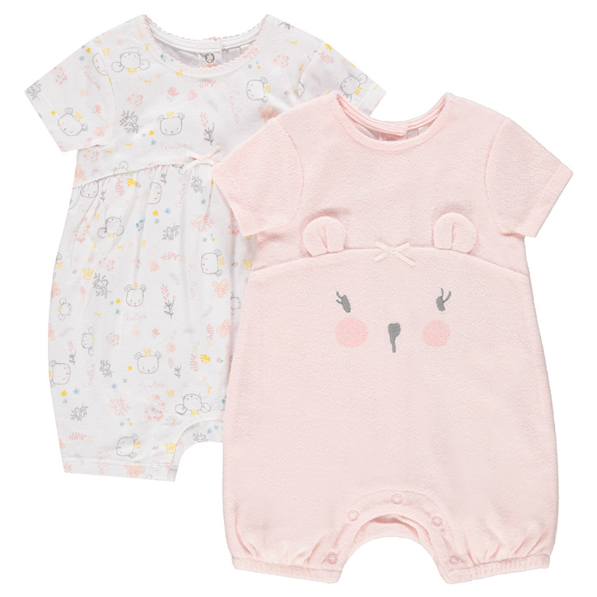 Lot de 2 combinaisons courtes jersey et éponge avec motifs koalas  