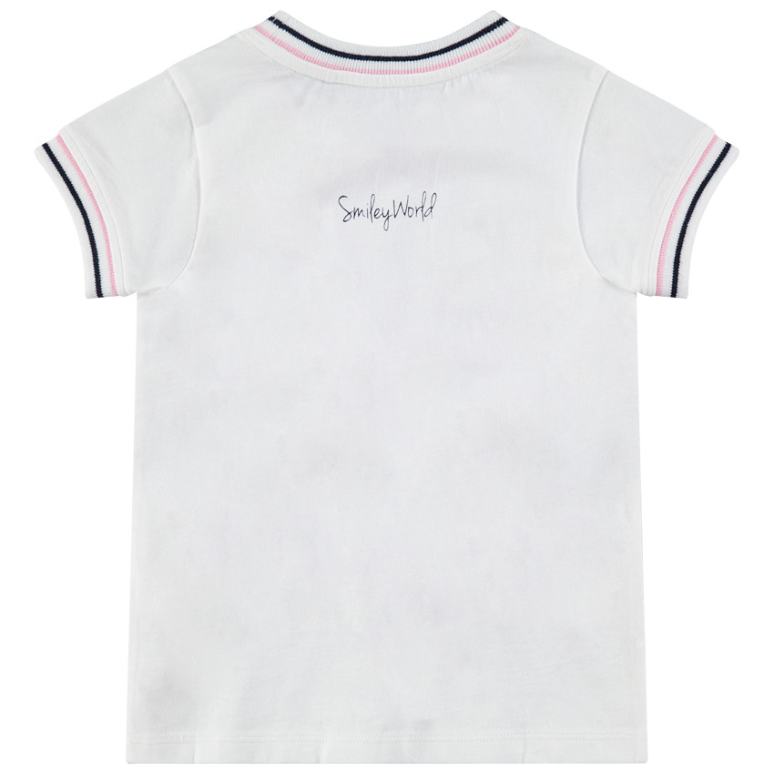 Tee-shirt manches courtes avec fleurs en sequins Smiley 