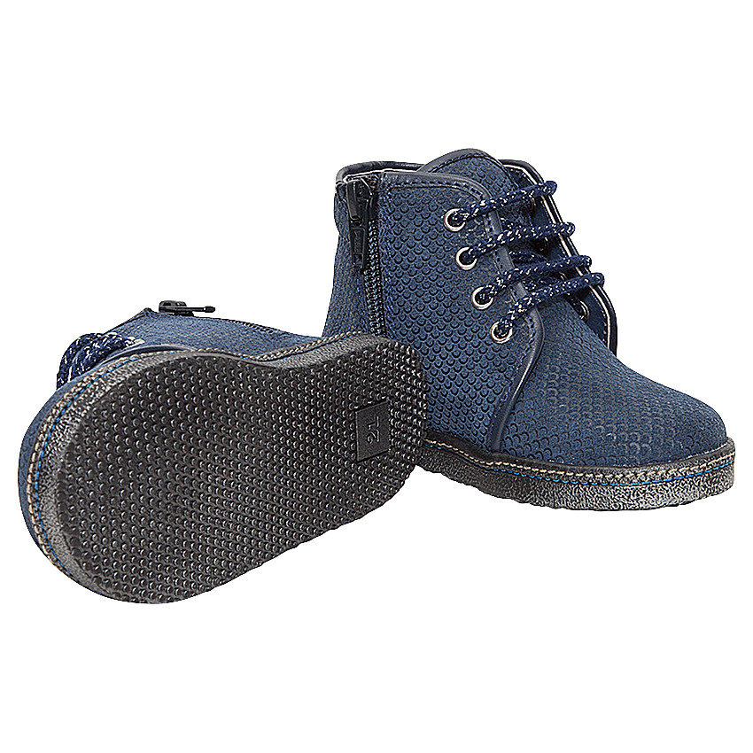 Bottillons zippés en cuir effet croco 