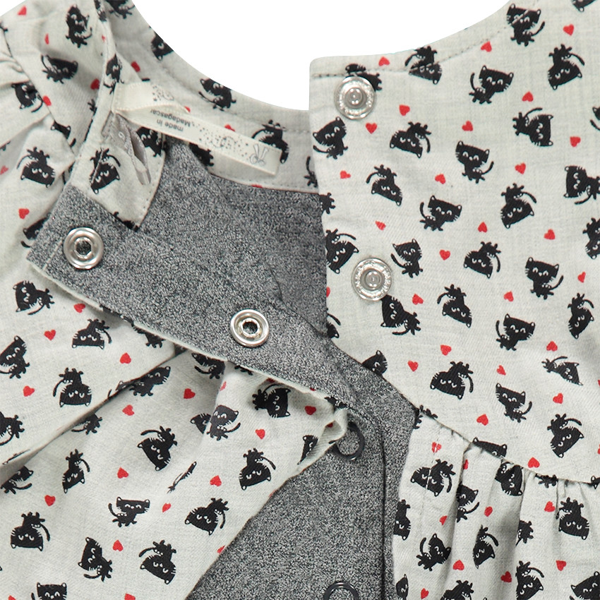 Combinaison longue à volants imprimés effet 2 en 1 