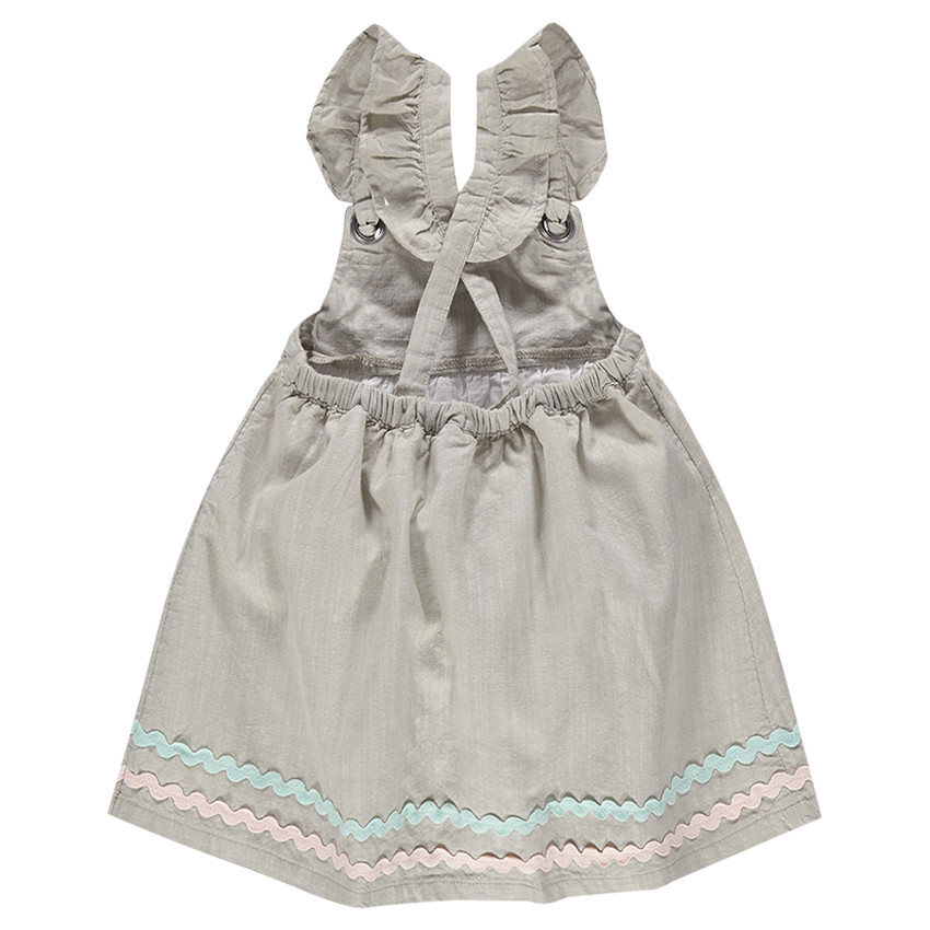 Robe à bretelles volantées avec pieuvre patchée et poches 