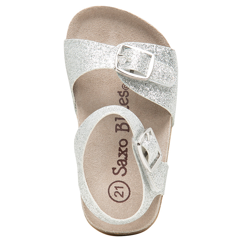 Nu-pieds pailletés avec semelle effet cuir 