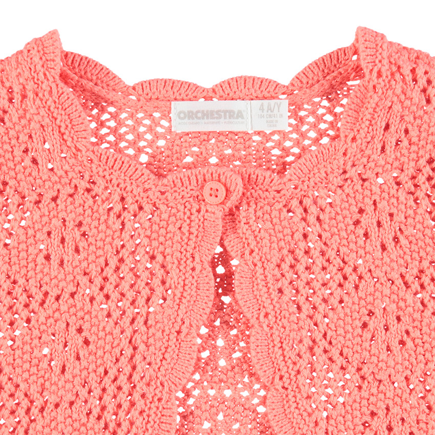 Gilet court en tricot ajouré 