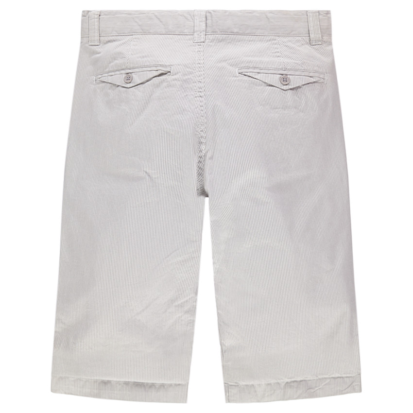 Junior - Bermuda de cérémonie en coton à fines rayures all-over 