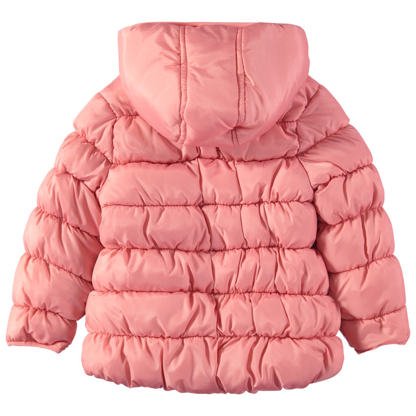 Doudoune matelassée doublée micropolaire à capuche et logo printé 