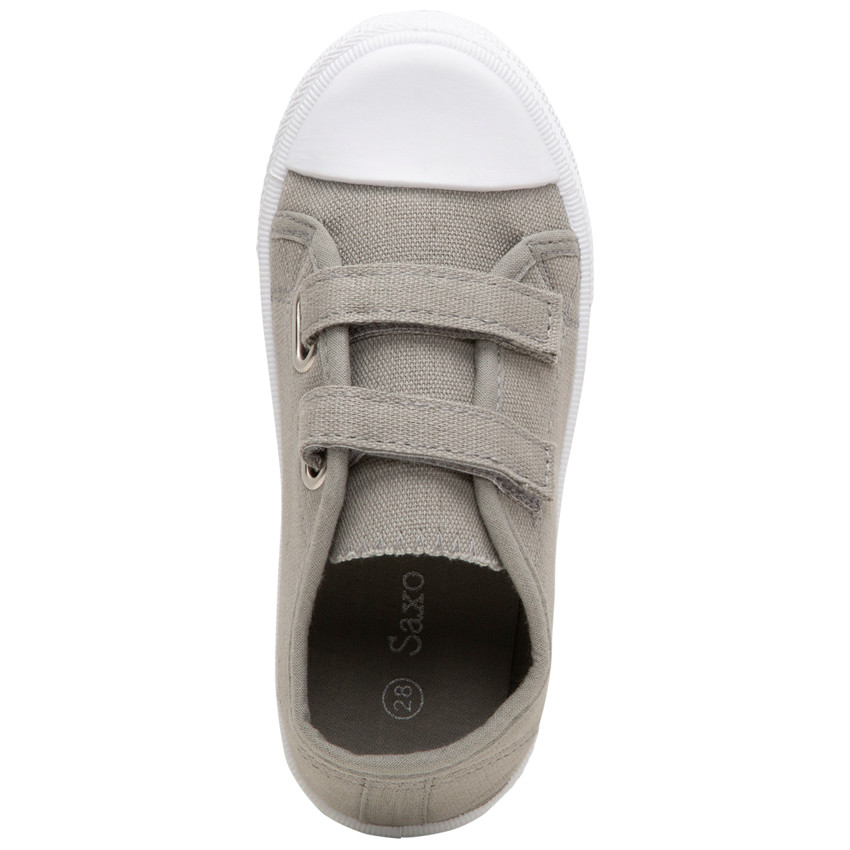 Baskets basses grises en toile à scratchs du 24 au 35 