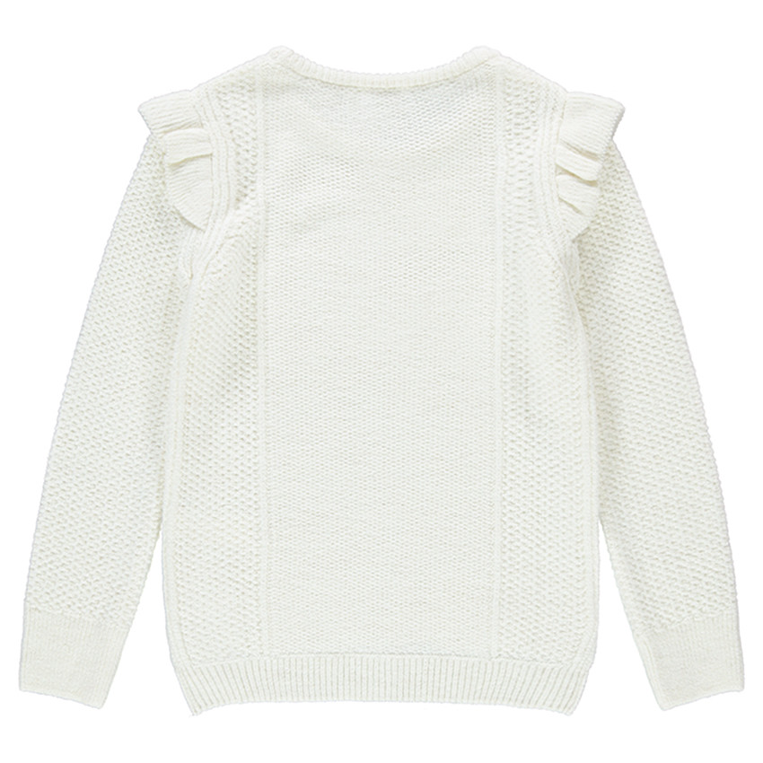 Pull en tricot avec volants sur les emmanchures 