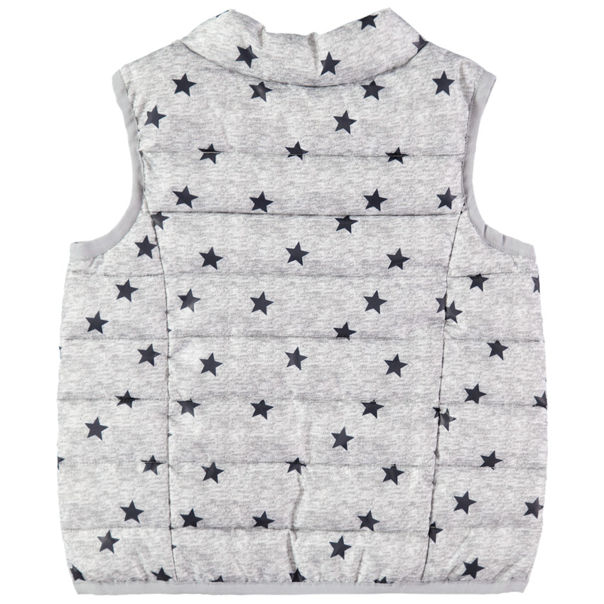 Doudoune sans manches légère avec doublure imprimée étoiles 