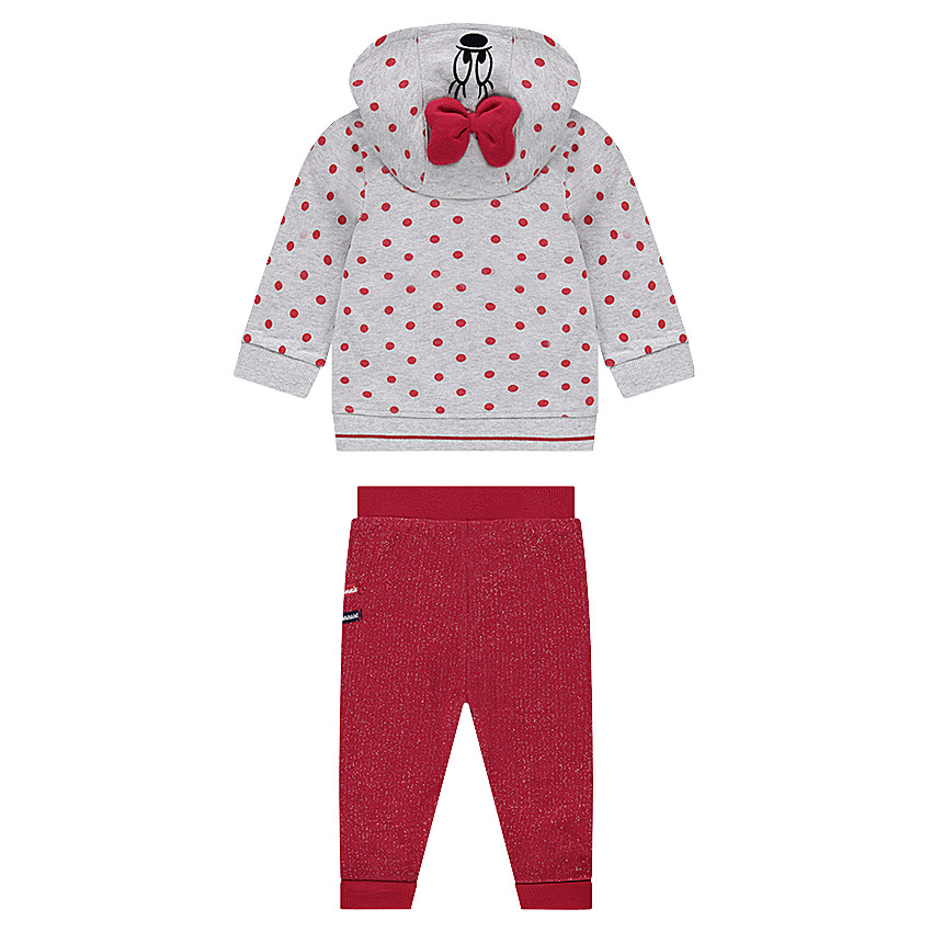 Jogging en molleton avec veste à pois et pantalon mélangé de fil brillant 