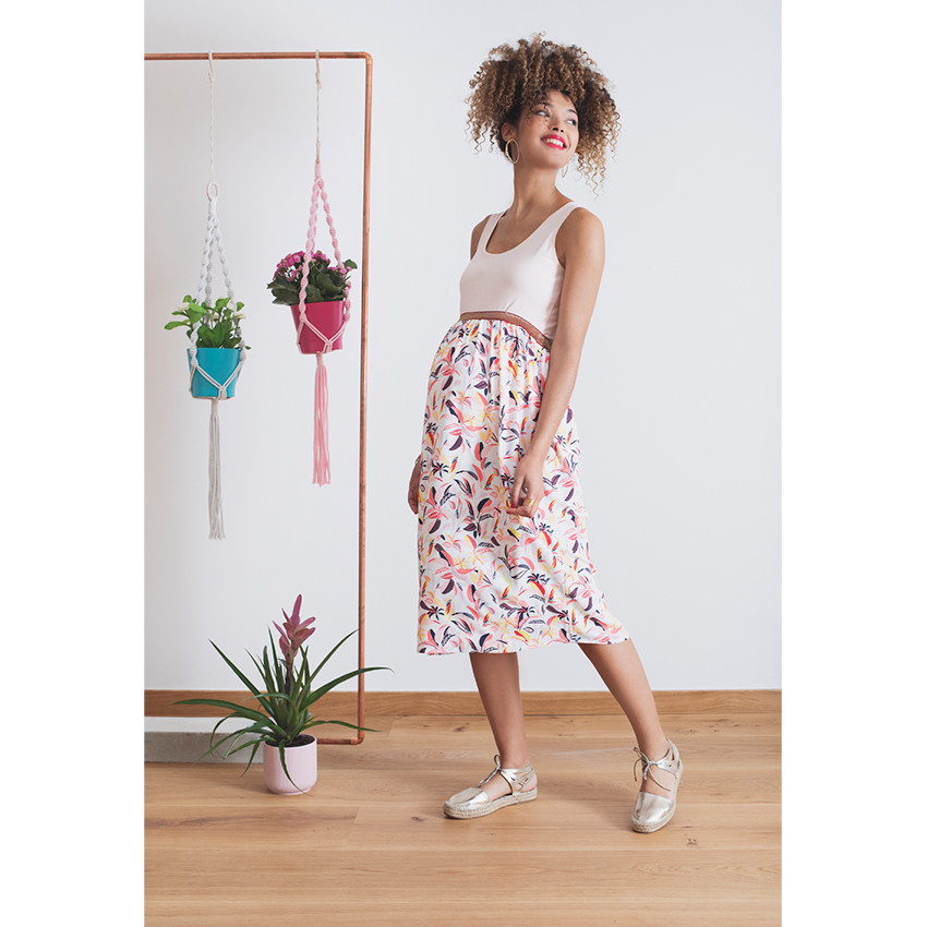 Jupe longue de grossesse à imprimé végétal all-over 