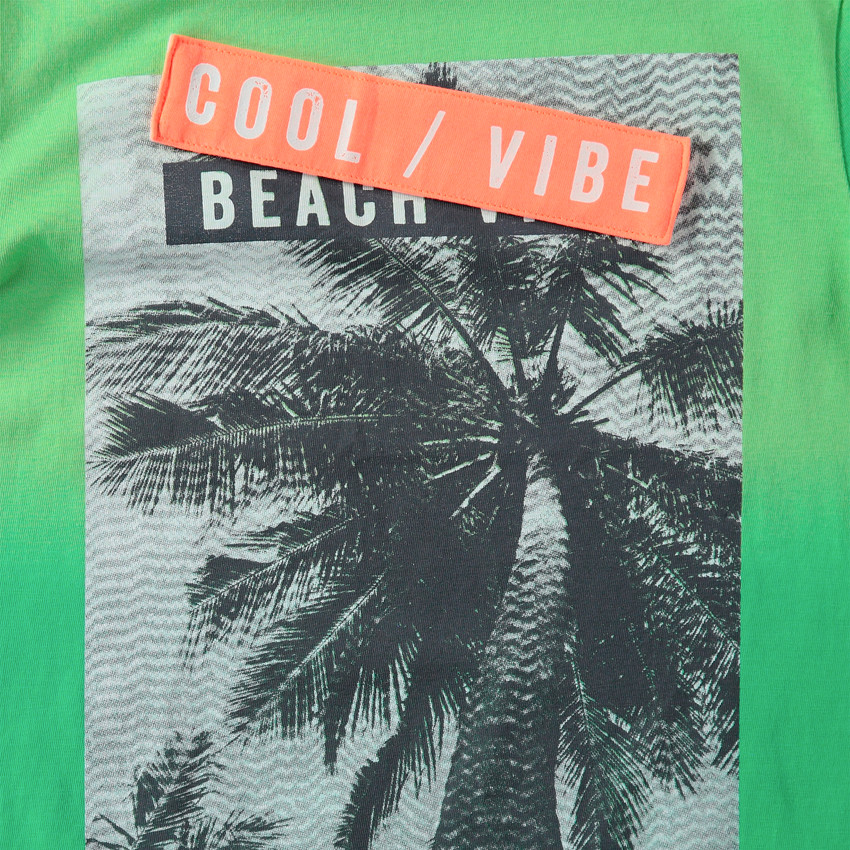 Junior - Tee-shirt manches courtes en jersey tie and dye avec palmiers printés 