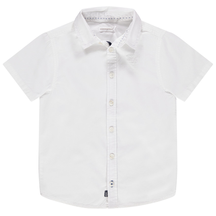 Chemise manches courtes blanche en coton 