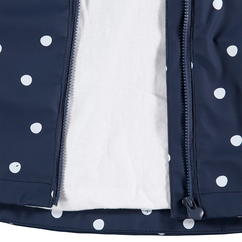 Parka en gomme à pois all-over doublée jersey 