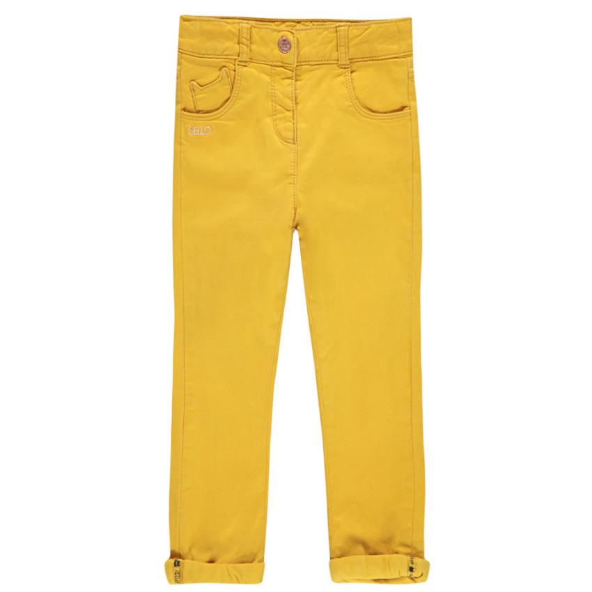 Pantalon uni doublé jersey avec poche forme chat 