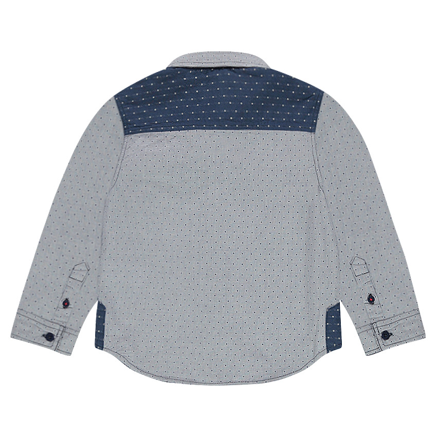 Chemise manches longues avec micro imprimé et jeux d'opposition 