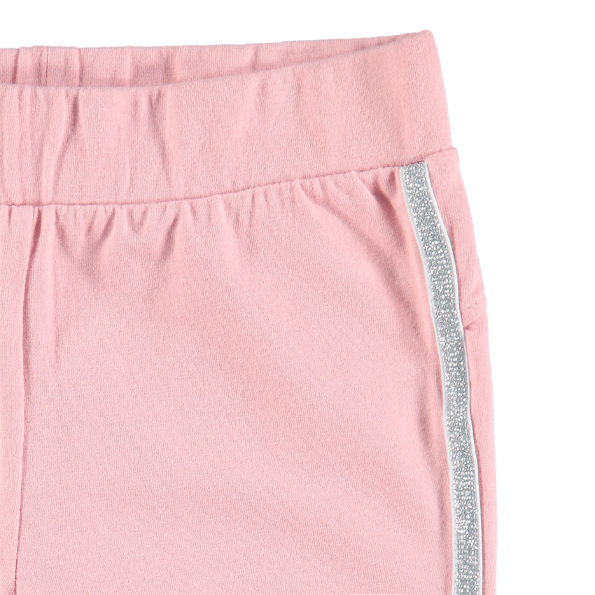 Jogging bicolore avec bandes appliquées et mains printées 