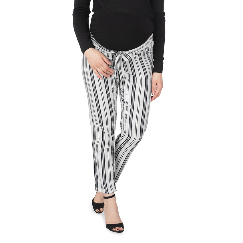Pantalon de grossesse 7/8ème à rayures verticales 