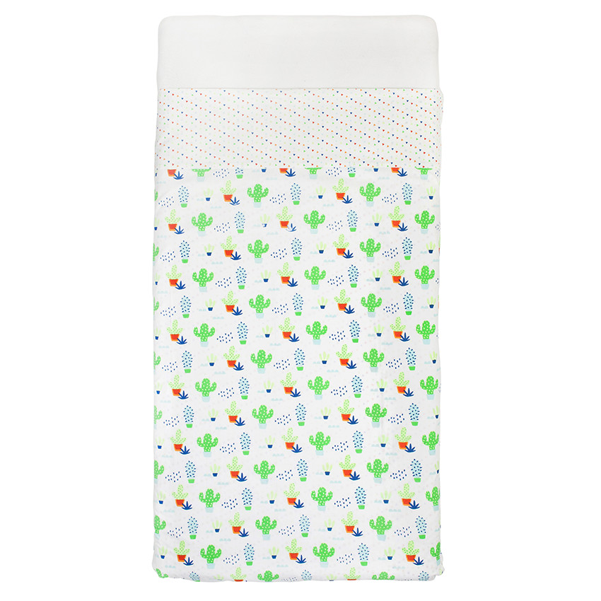 Parure housse de couette + taie d'oreiller motif cactus - 140 x 100 cm 