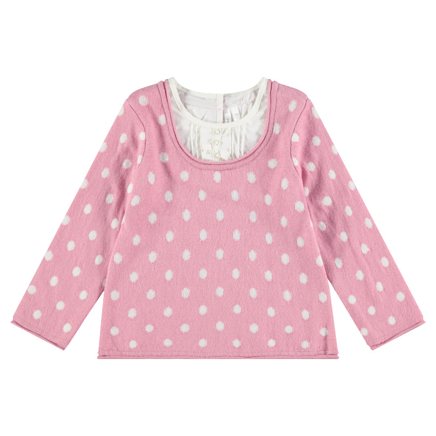 Pull en tricot effet 2 en 1 avec empiècement chemisier 