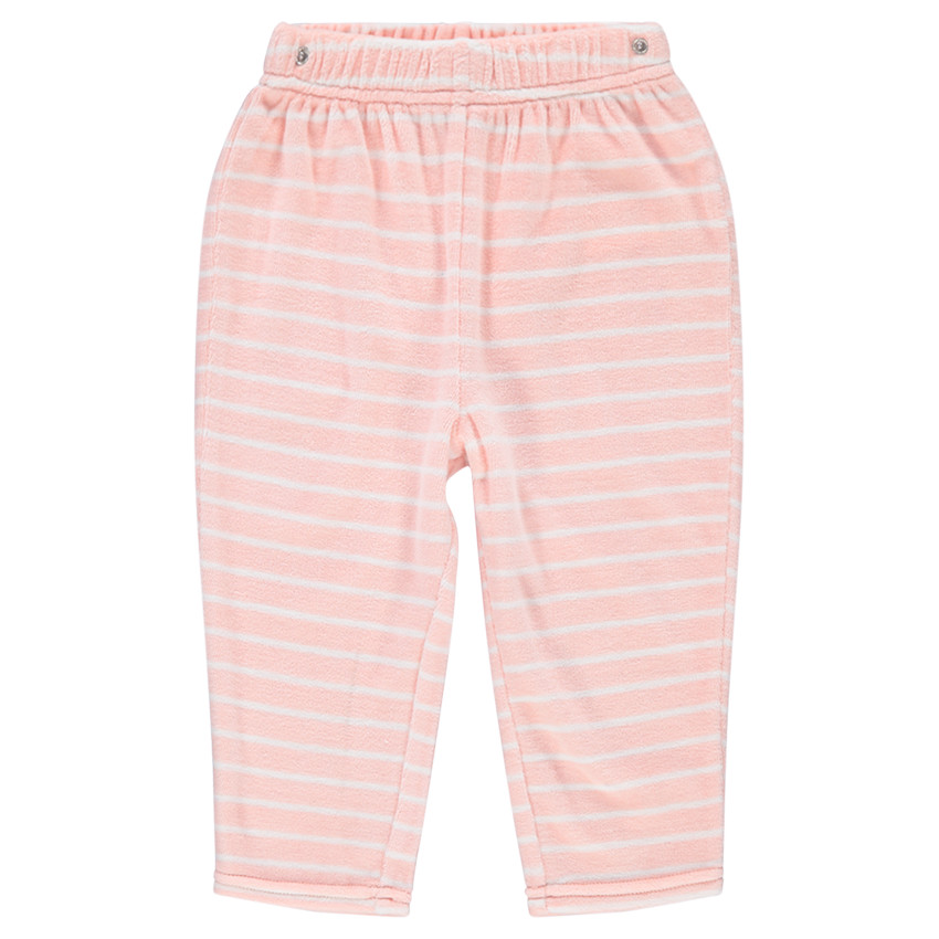 Pyjama en sherpa et velours avec Smiley patché et rayures contrastées 